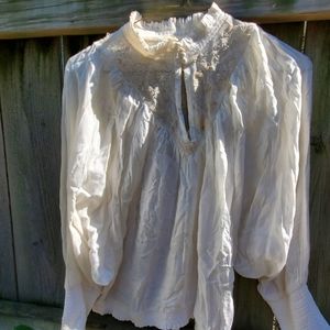 Anthropologie Feather and Bone Victorian top